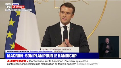 Handicap: Emmanuel Macron souhaite qu'il n'y ait plus aucun "départ contraint vers l'étranger" d'ici 2021