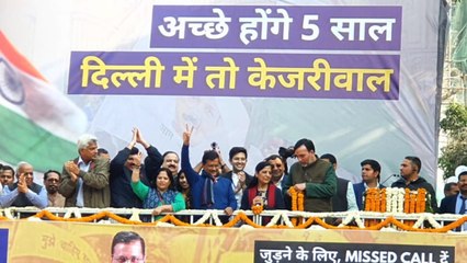 Kejriwal addresses AAP workers as party all set to win Assembly polls
