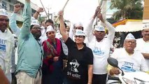 AAP ने इंदौर में मनाया दिल्ली चुनाव का जश्न, निकाला विजय जुलूस