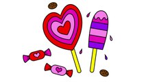Coloring Valentine's Day Heart Candy & Treats Coloring Page Markers| Drawing and coloring for kids