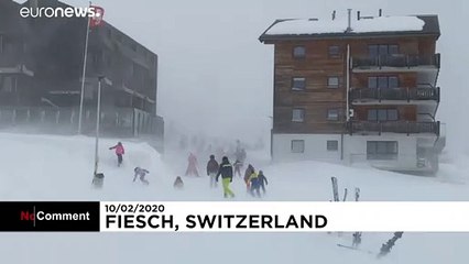 شاهد: العاصفة سيارا تضرب سويسرا والرياح على أشدها في الجبال