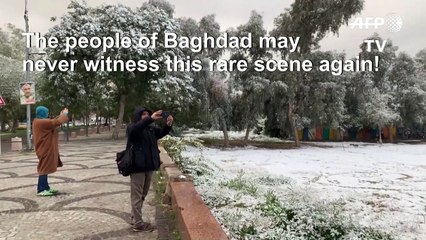 Ultra-rare snowfall carpets Baghdad