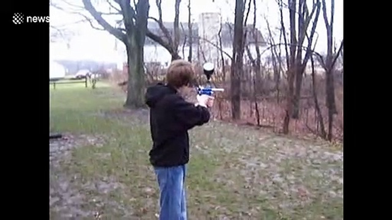 Boom! Paintball to the face