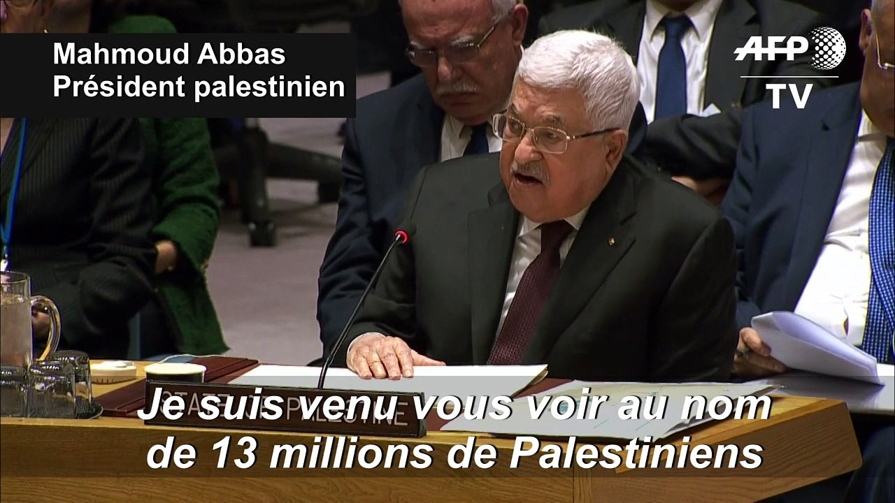Mahmoud Abbas rejette le plan israélo-américain au Conseil de sécurité de l'ONU