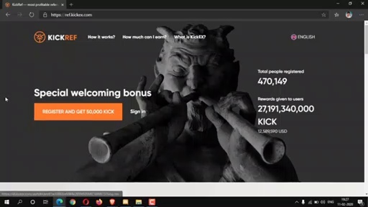 Earn instantly unlimited KICK coin.......airdrop