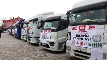 İdlib'e 11 tır yardım malzemesi gönderildi