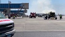 تجربة طوارئ لمواجهة حريق طائرة بمطار الغردقة الدولى