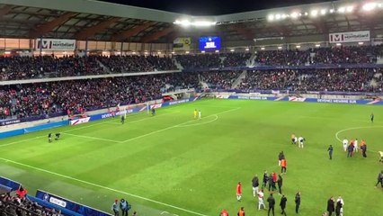 Belfort – Rennes en quart de finale de la Coupe de France au stade Bonal : les joueurs font un tour d'honneur