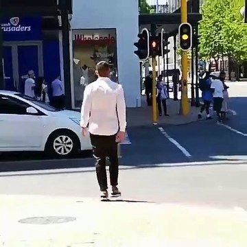 South African Guy Jumping Imaginary Obstacle