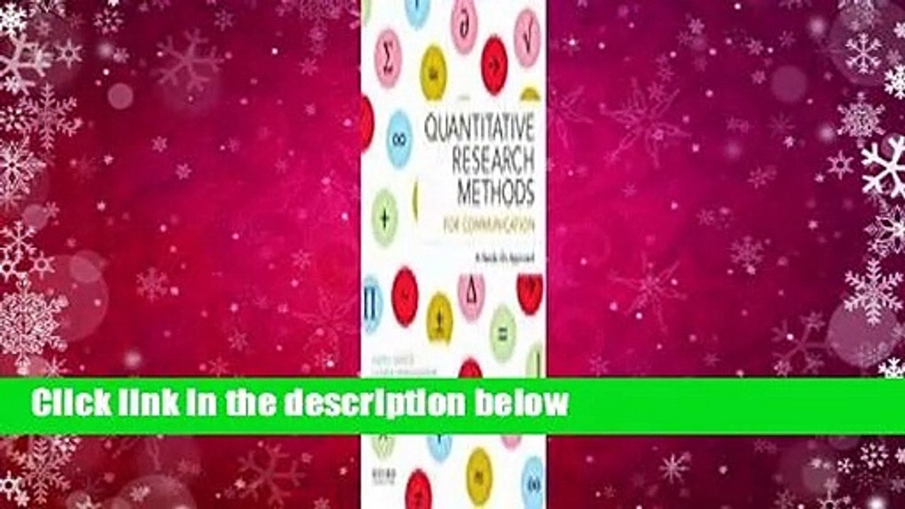  Read Quantitative Research Methods For Communication Review Video 