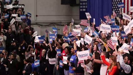 Download Video: Bernie Sanders receives applause after winning New Hampshire primary