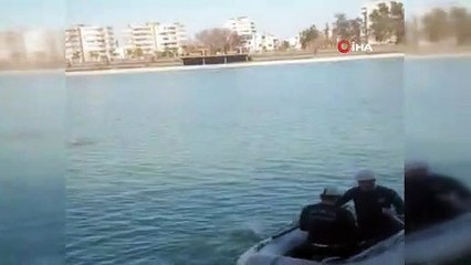 Botla kürek çekip, oltadaki martıyı kurtardılar