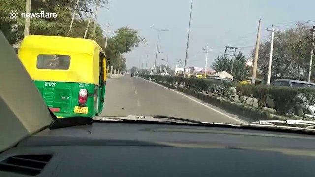 Indian police officer dragged 500 metres along road by rogue youths on motorbike