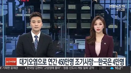 "대기오염 탓에 세계 연 450만명 조기 사망"…한국, 4만명