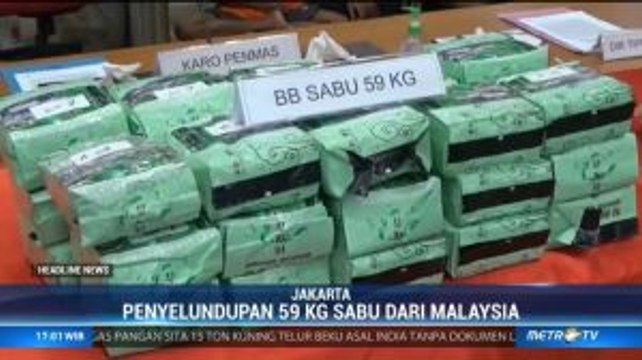 Polisi Gagalkan Penyelundupan 59 Kg Sabu Jaringan Malaysia