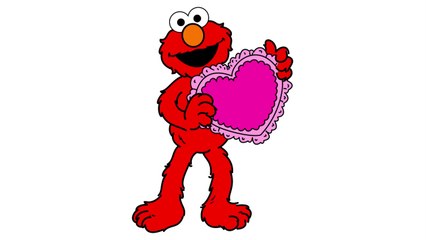 Coloring Elmo Valentine's Day Sesame Street Coloring Page Markers | Drawing and coloring for kids