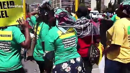 Pro-Palestine groups protest outside South Africa’s parliament