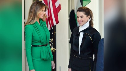 Скачать видео: Una anfitriona llamada Melania: sus duelos de estilo antes de Letizia