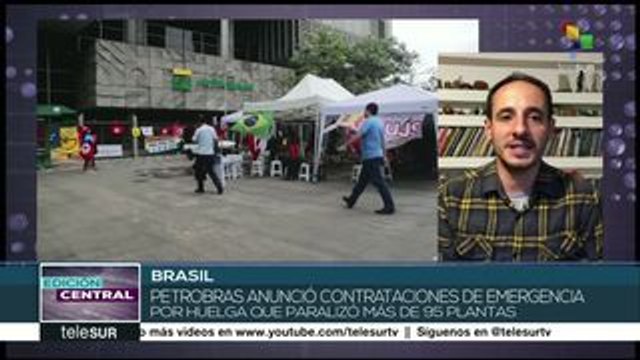 Brasil: paro de trabajadores petroleros se cumple en 95 plantas
