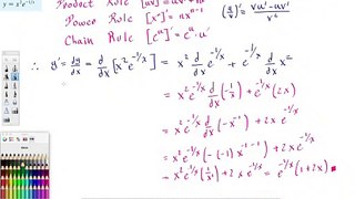 Quick and easy way to differentiate x^2e^(-1:x) - Calculus explained right