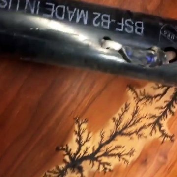 Un courant électrique puissant crée des motifs magnifiques sur du bois