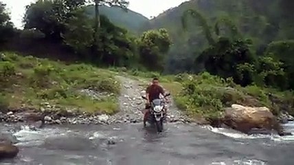 Motor cycle Driving in nepal remote area