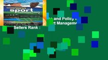 Full E-book  Governance and Policy in Sport Organizations (Sport Management)  Best Sellers Rank :
