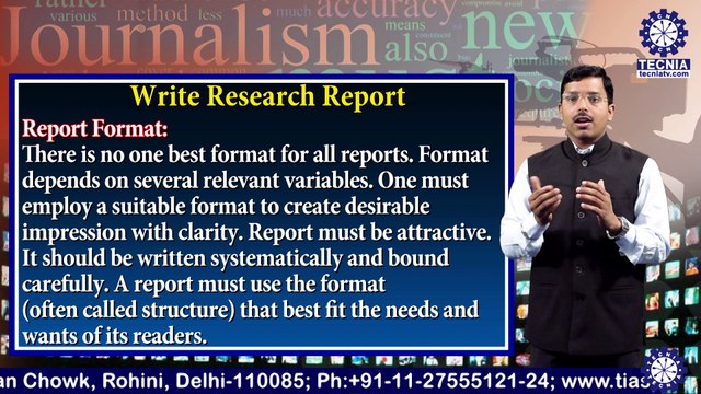 BAJMC || Mr. RAKESH KUMAR || Write Research Report || TIAS || TECNIA TV