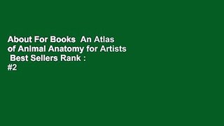 About For Books  An Atlas of Animal Anatomy for Artists  Best Sellers Rank : #2