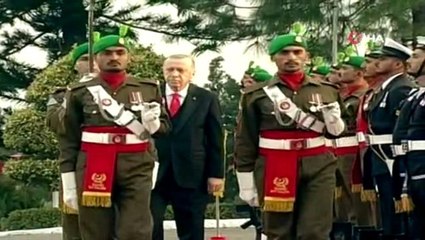 Cumhurbaşkanı Erdoğan, resmi törenle karşılandı