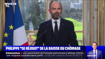 Édouard Philippe "se félicite vivement" de la baisse du chômage en France