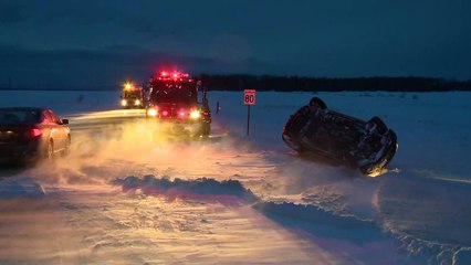 Un véhicule effectue une sortie de route à l'Isle-Verte