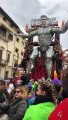 Giant Cristiano Ronaldo robot at one of the most famous carnival parades in Italy