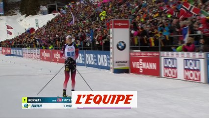 Le final du relais mixte - Biathlon - Mondiaux