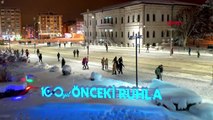 Sivas valiliği'nden tarihi kent meydanından kar klibi