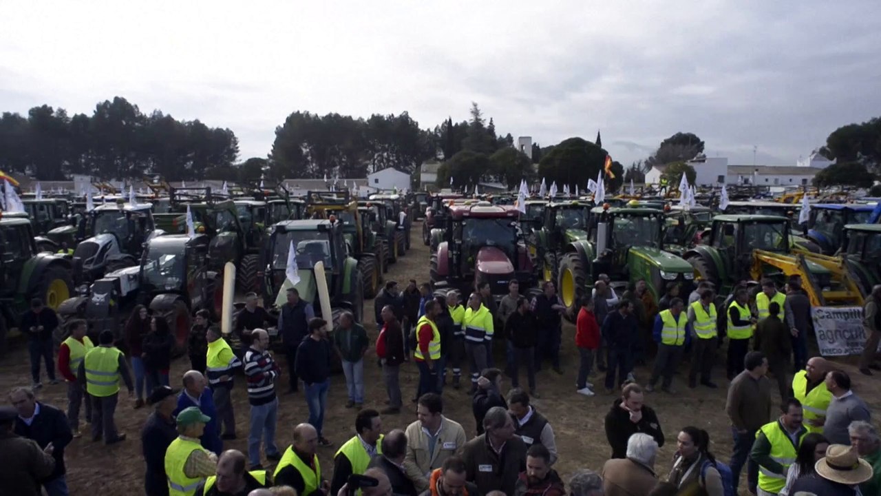 Traktoren verstopfen die Autobahn