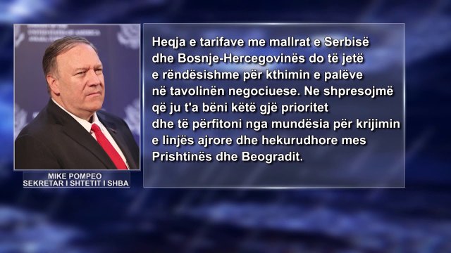 Pompeo leter Kurtit: Hiq taksen ndaj mallrave serbe