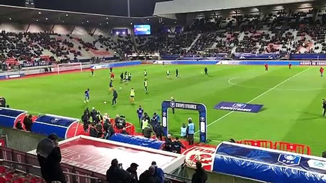 Épinal – Saint-Étienne en quart de finale de la Coupe de France au stade Marcel-Picot : les joueurs terminent leur entraînement