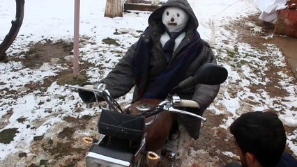 Kardan adamı motosiklete bindirdiler - ŞANLIURFA