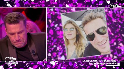 Benjamin Castaldi en larmes suite à la déclaration d'amour de sa femme Aurore