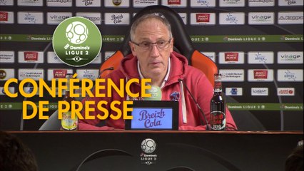 Conférence de presse FC Lorient - Clermont Foot (0-1) : Christophe PELISSIER (FCL) - Pascal GASTIEN (CF63) - 2019/2020