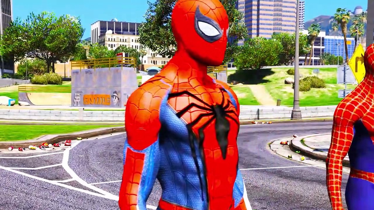 ALL SPIDERMAN SUIT VS THE AVENGERS - Hulk, Iron Man, Captain America, Black Widow, Thor