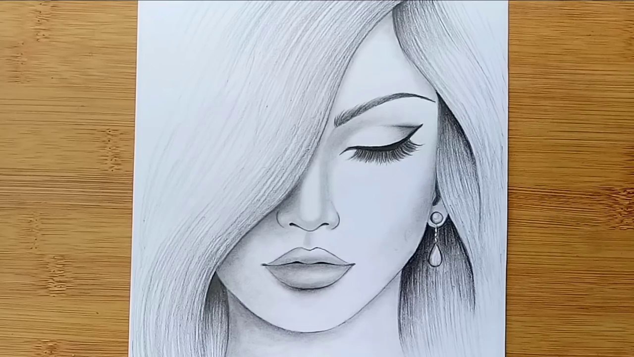 How to draw a girl step by step _ Pencil Sketch drawing_2 - video ...