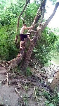 Double Backflip off a Rope Swing
