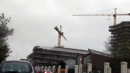Huge Crane Spinning in Wind from Storm Ciara