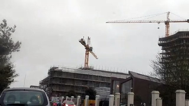 Huge Crane Spinning in Wind from Storm Ciara