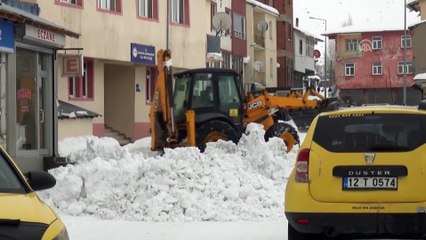 Karlıova'da kar kamyonlarla ilçe dışına taşınıyor - BİNGÖL