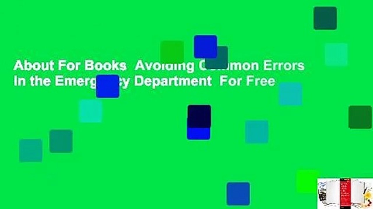 About For Books  Avoiding Common Errors in the Emergency Department  For Free