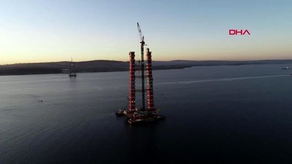 Çanakkale 1915 çanakkale köprüsü ayakları yarı uzunluğa ulaştı