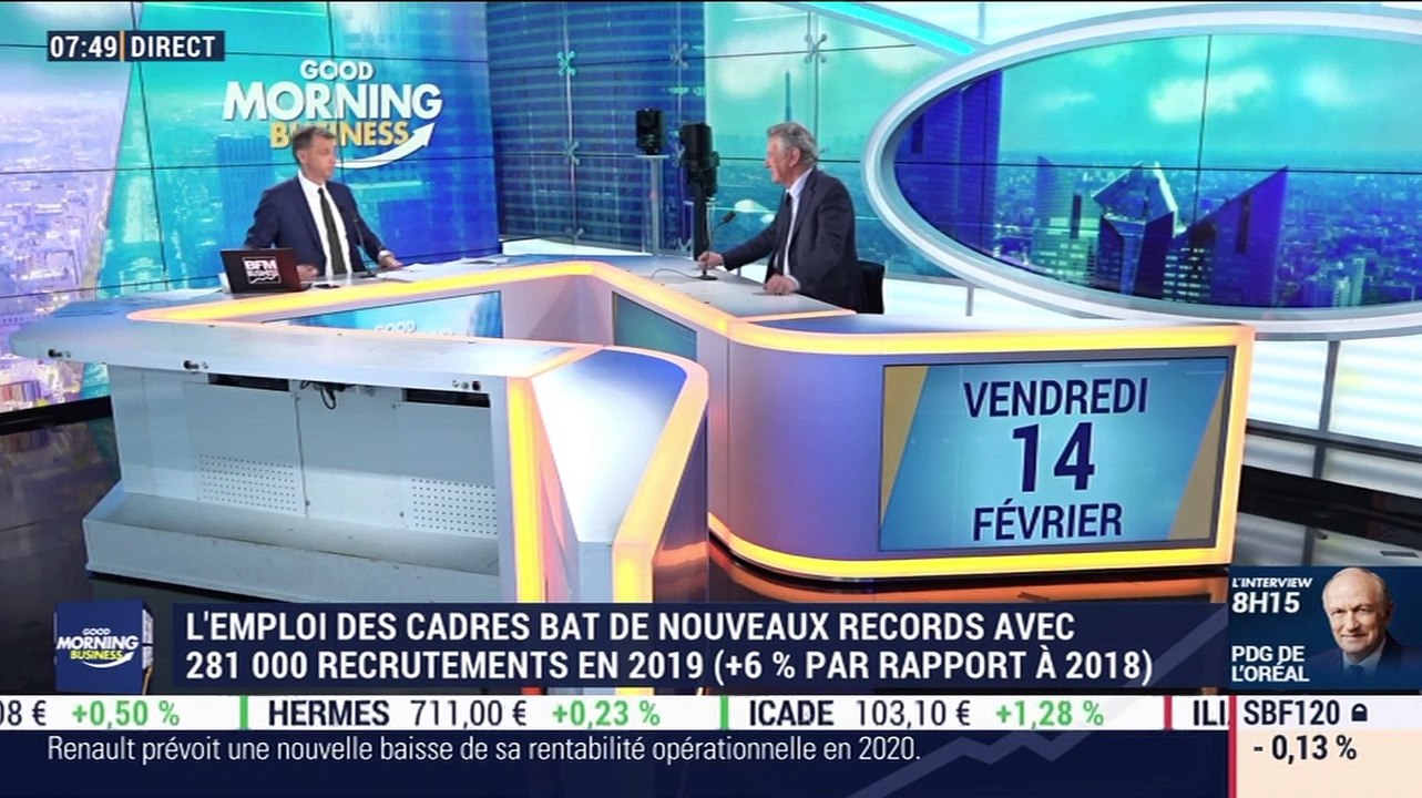 Bertrand Hébert (Apec) : L'emploi des cadres bat de nouveaux records avec 281 000 recrutement en 2019 - 14/02
